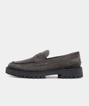 - Great savings Charcoal Loafer Penny Hot-ticket item Aaron Suede