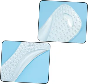 1 Pair Gel Insoles for Ladies Washable Non Slip Foot Arch Support Cushion Comfortable Massage Shoe Pad for High Heels and Sports Shoes Breathable and Durable Foot Care Tool White