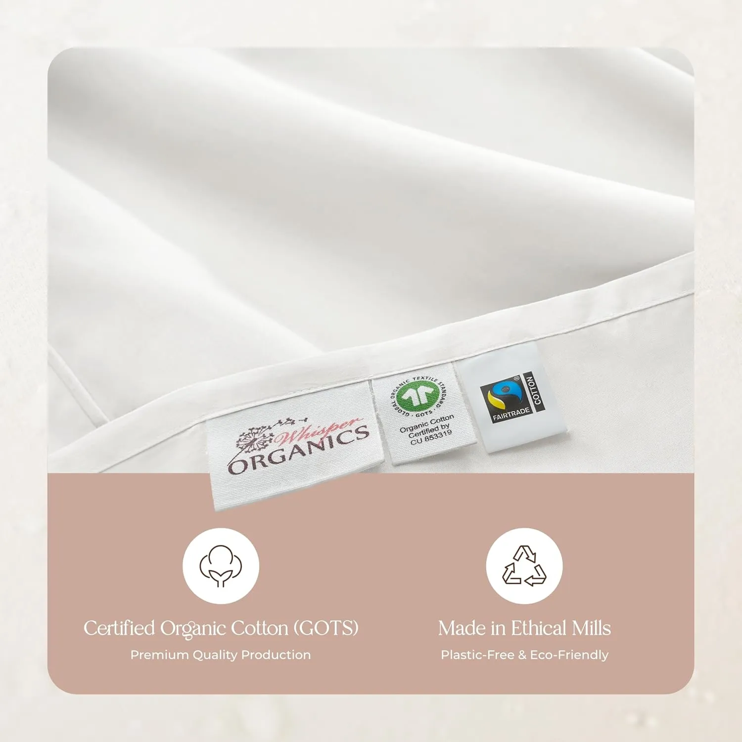 100% Organic Cotton Sheets Queen Size - GOTS Certified Organic Bed Sheets with Deep Pocket 500 Thread Count and Cozy Sateen Weave Gets Softer with Each Wash - Luxury 4 Piece Set (White, Queen)
