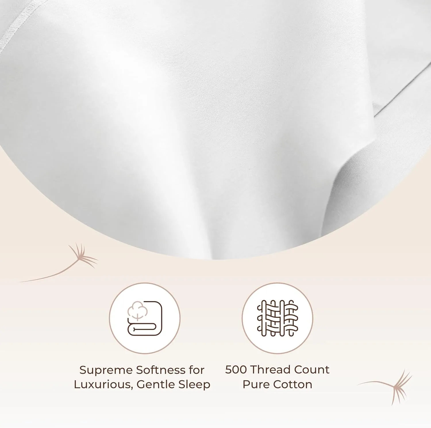 100% Organic Cotton Sheets Queen Size - GOTS Certified Organic Bed Sheets with Deep Pocket 500 Thread Count and Cozy Sateen Weave Gets Softer with Each Wash - Luxury 4 Piece Set (White, Queen)