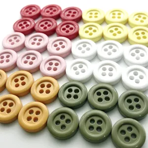 11.5mm Colorful Round Four-Hole Buttons for Kids' Cardigans 100pcs