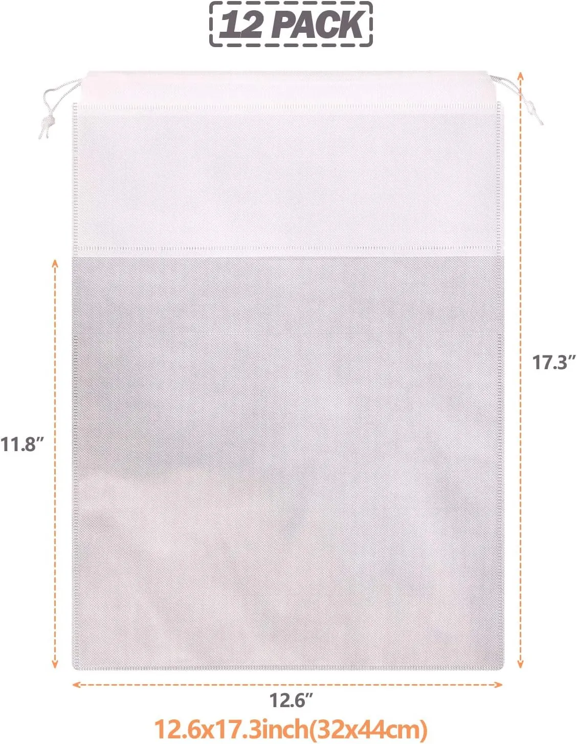 12 Pack Portable Shoe Bags for Travel Large Shoes Pouch Storage Organizer Clear Window with Drawstring for Men and Women 6 Black 6 White