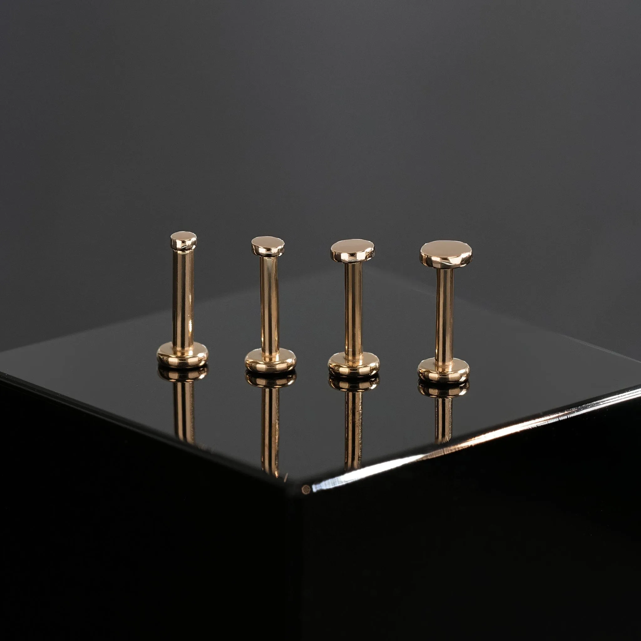 14K Rose Gold Gold Flat Disc Threadless Ends