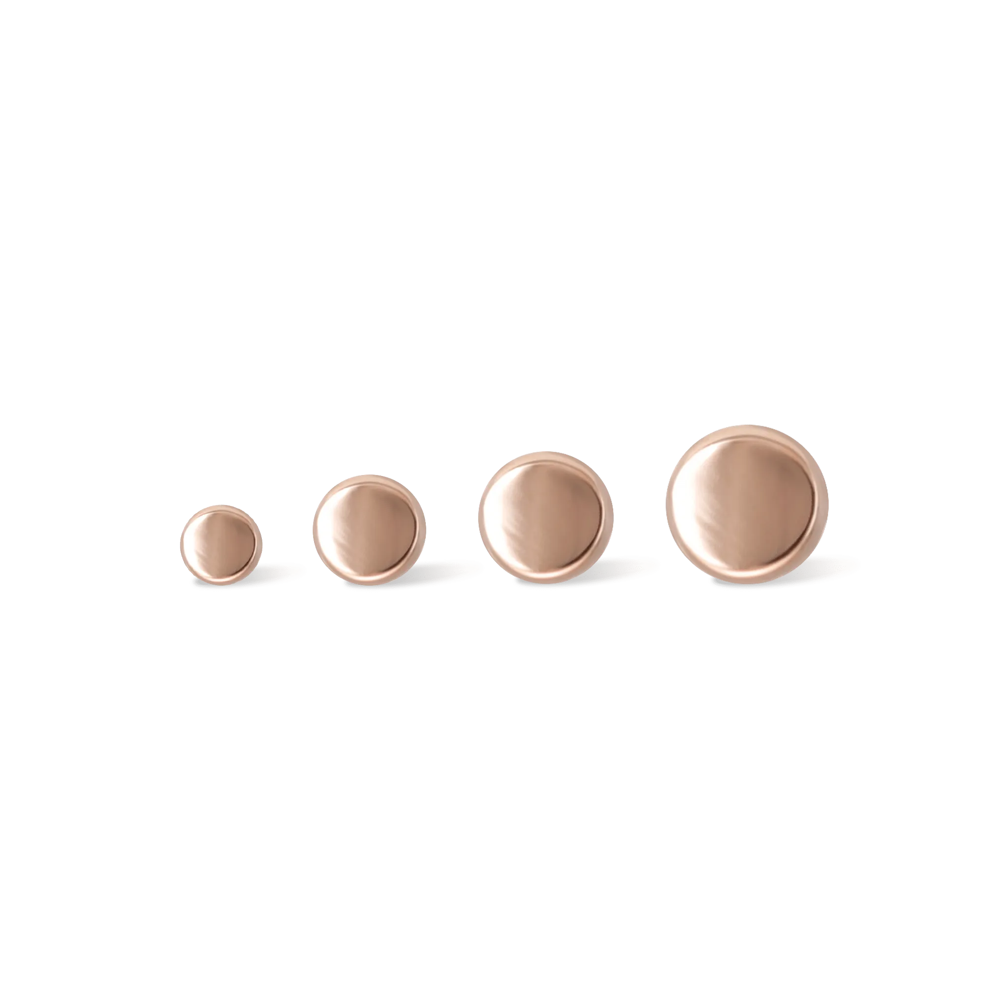 14K Rose Gold Gold Flat Disc Threadless Ends
