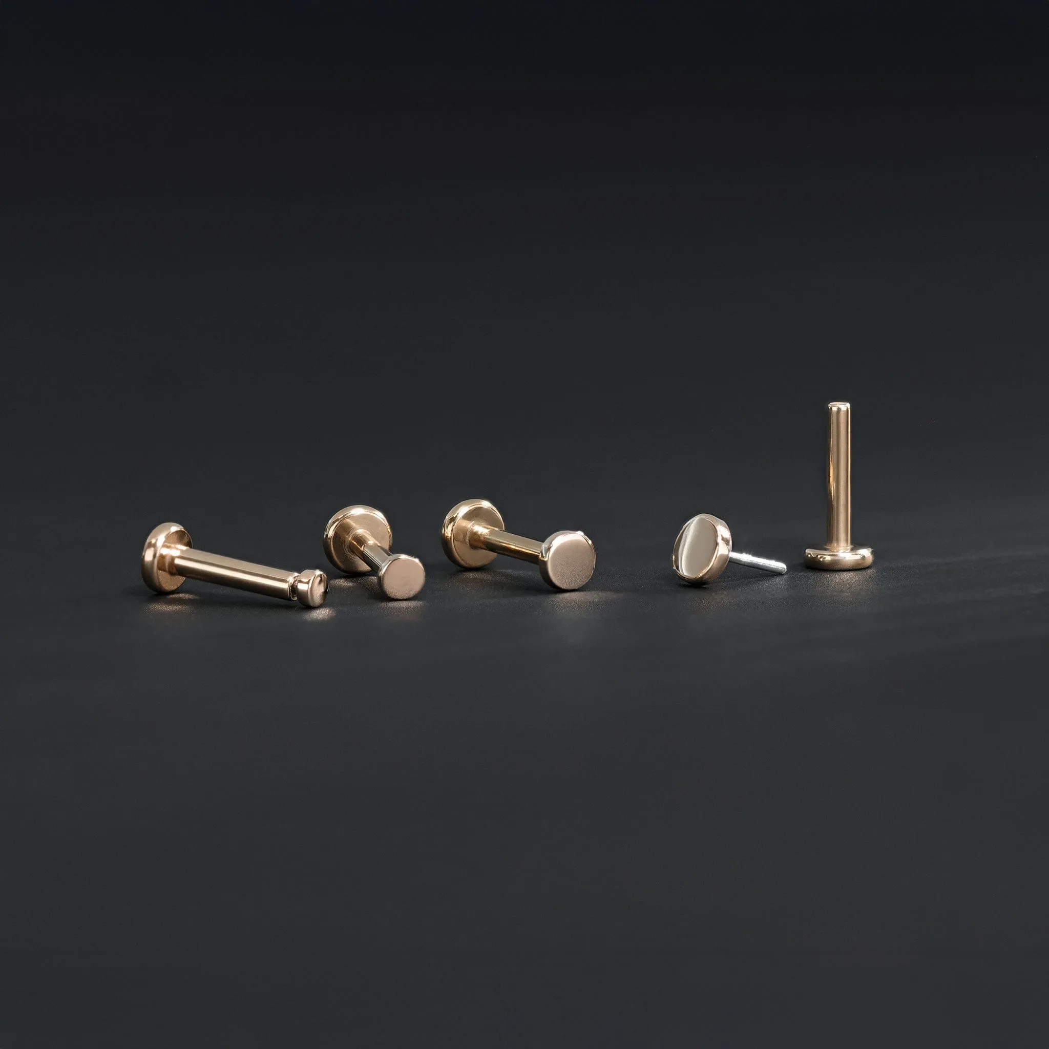 14K Rose Gold Gold Flat Disc Threadless Ends