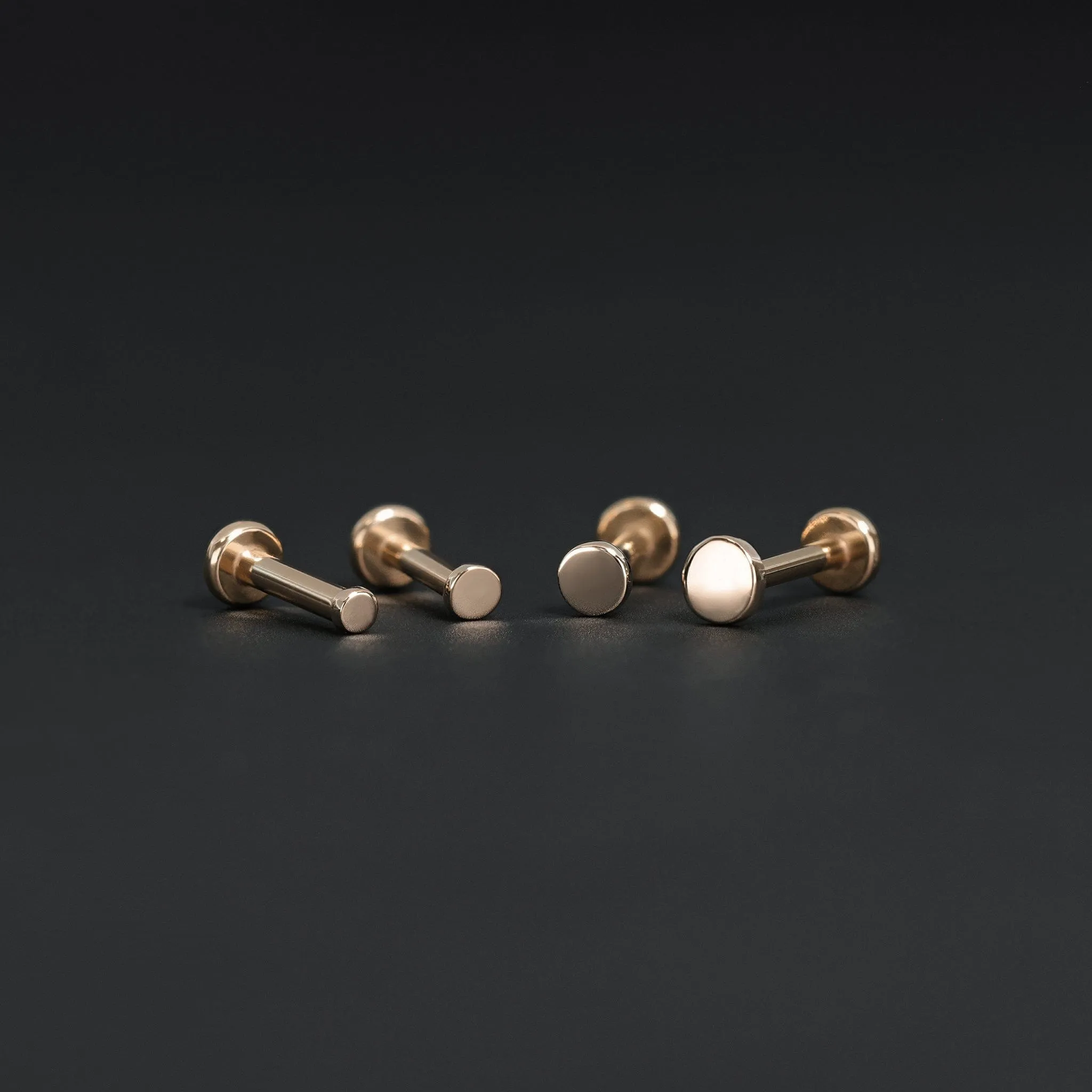 14K Rose Gold Gold Flat Disc Threadless Ends