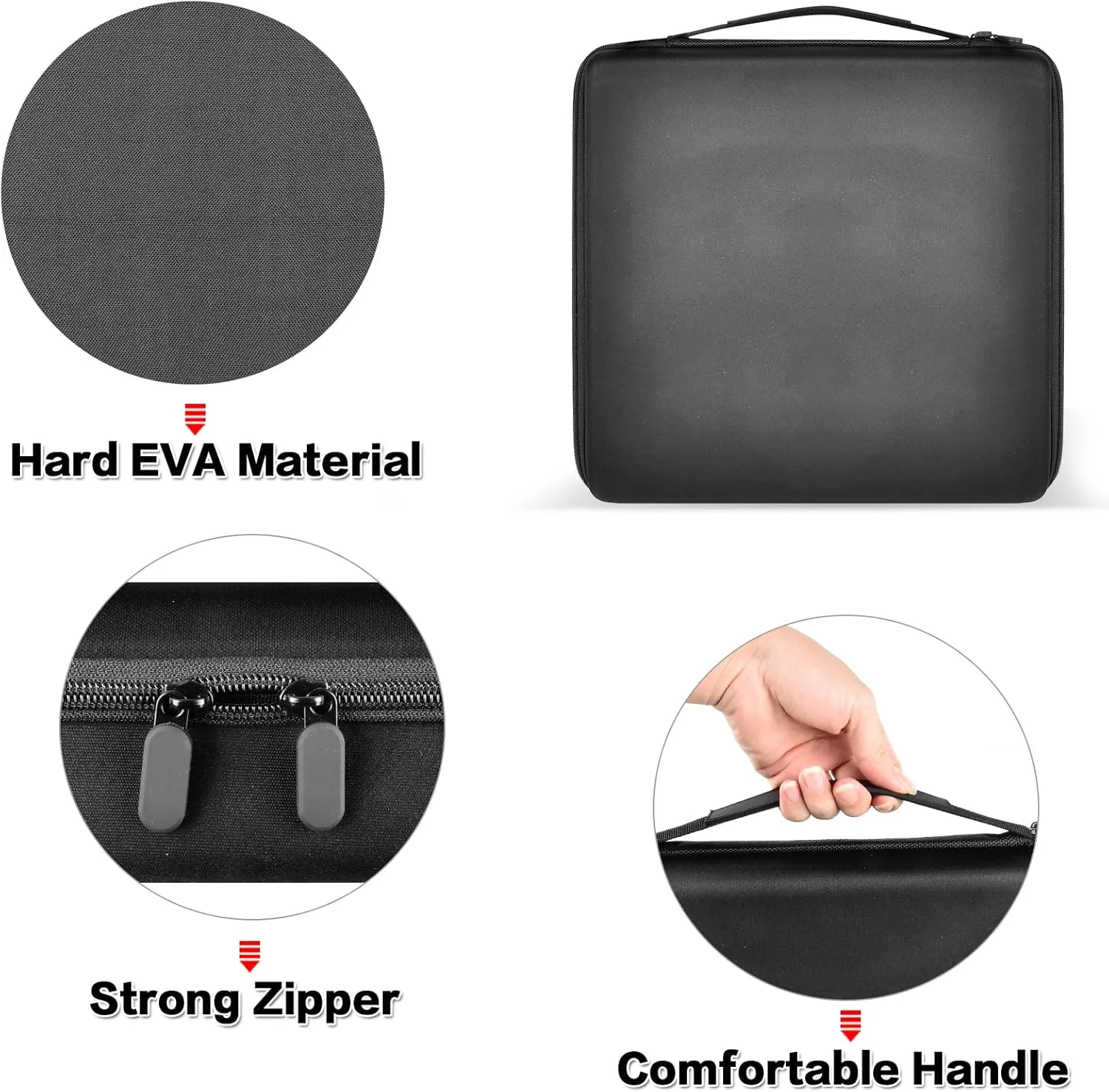 15 Slots Watch Box Organizer/Men Watch Display Storage Case Fits All Wristwatches and Smart Watches up to 42mm - Black