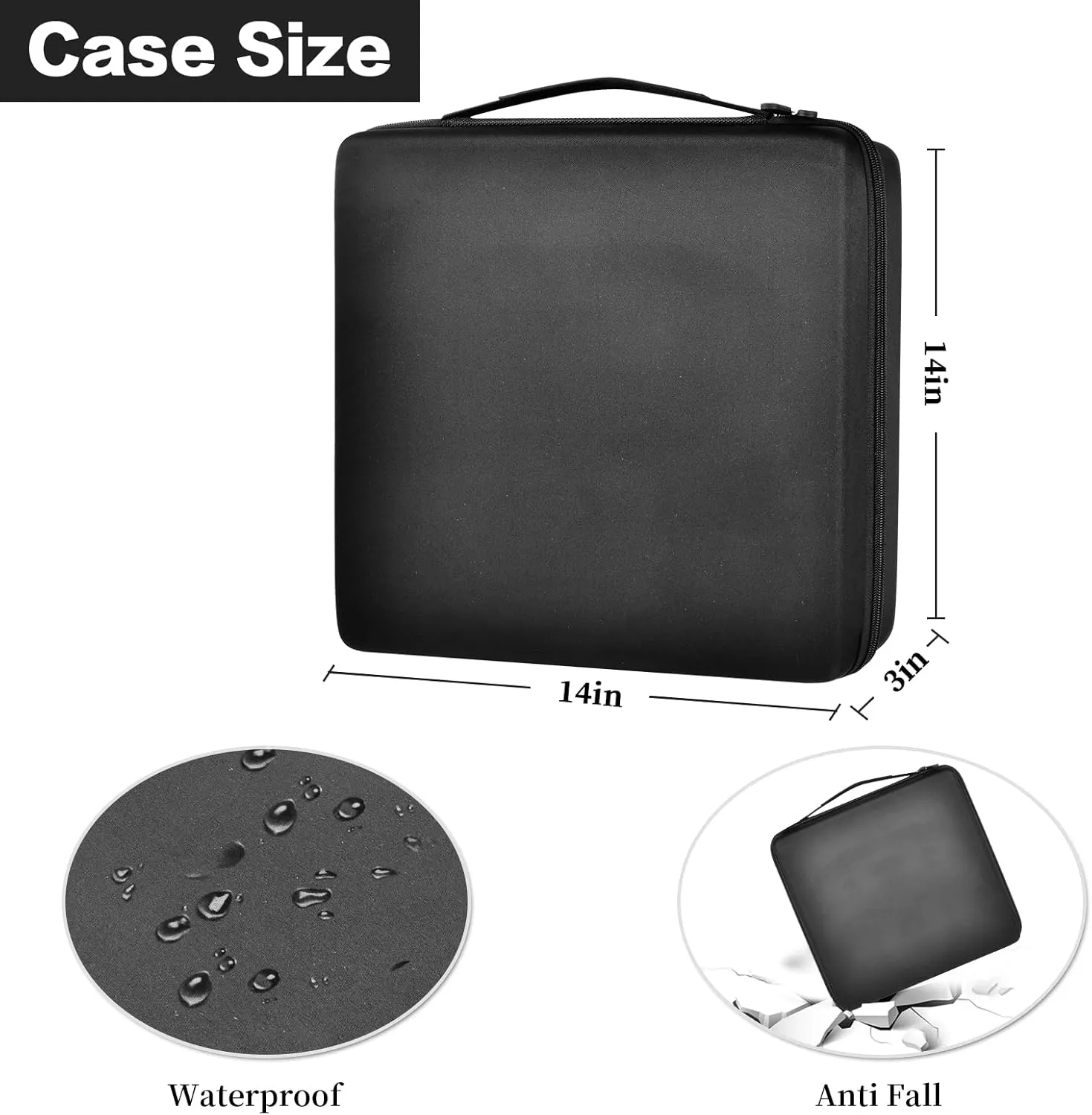 15 Slots Watch Box Organizer/Men Watch Display Storage Case Fits All Wristwatches and Smart Watches up to 42mm - Black