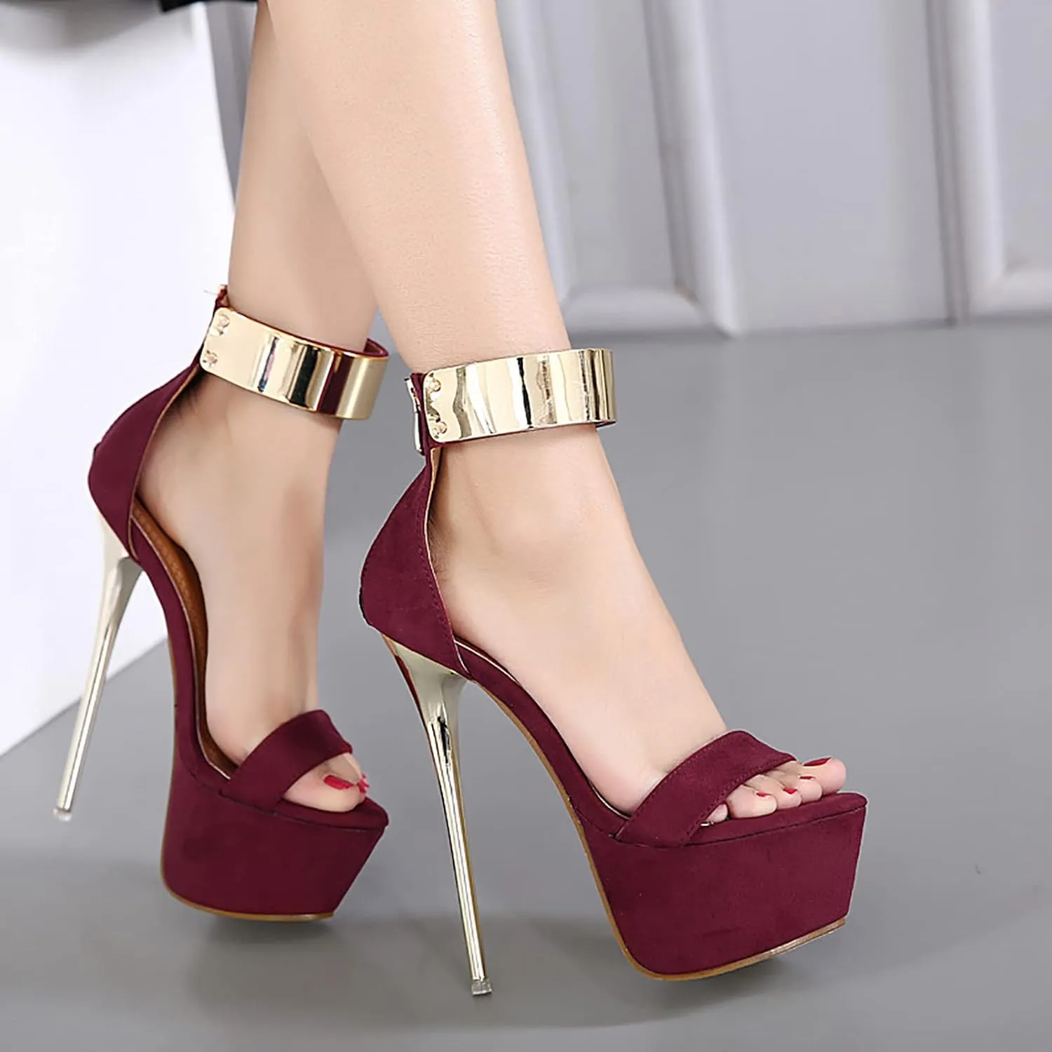 16CM/6.30IN Women Sexy Show Shoes Pole Dance Shoes Stripper High Heels Sandals Party Club Platform High-Heeled Shoes Wedding High Heels