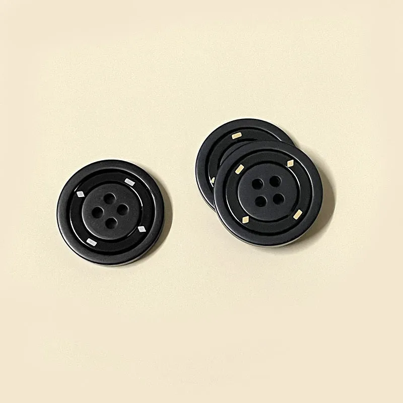 17.5/25mm Round Four-Hole Metal Buttons Black,White Khaki for Coats 50pcs