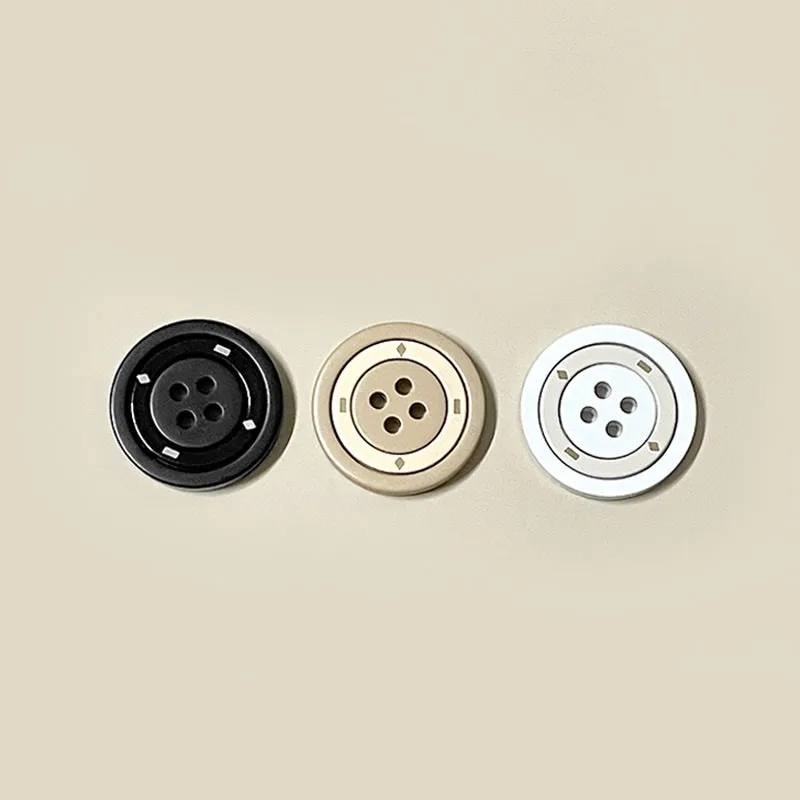 17.5/25mm Round Four-Hole Metal Buttons Black,White Khaki for Coats 50pcs