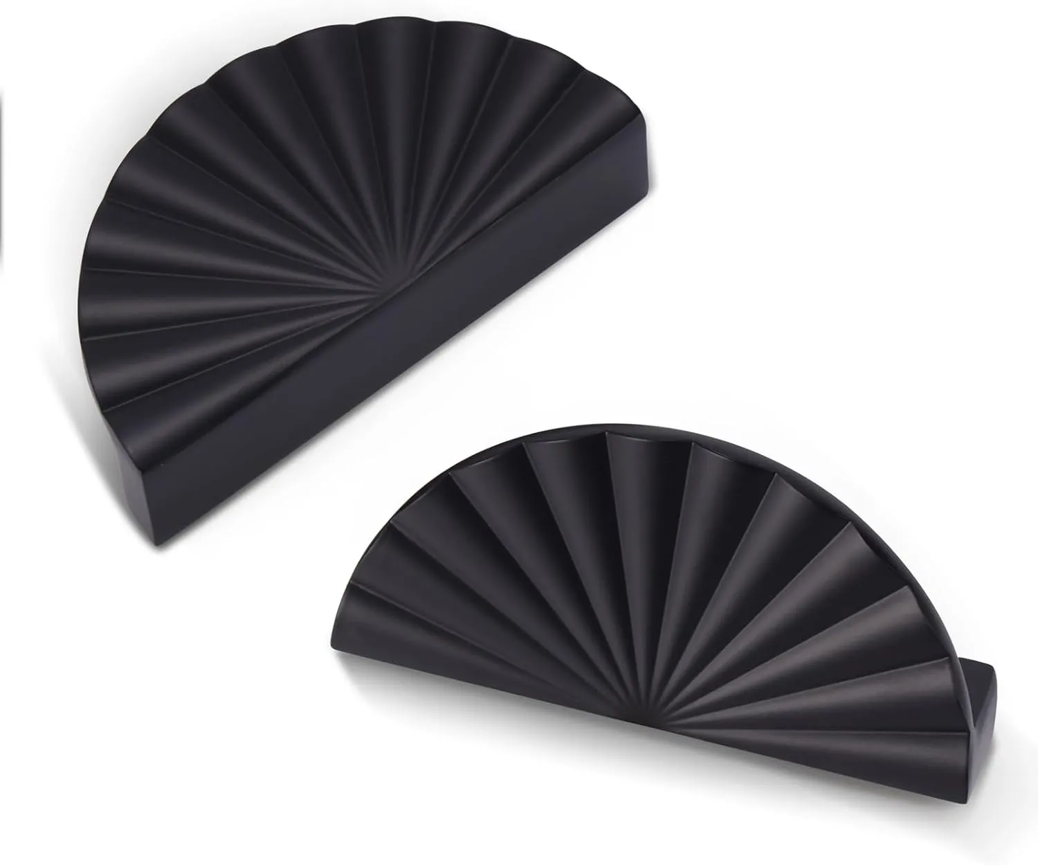 2 Pack 3 Inch (76mm) Matte Black Cabinet Pulls Cup Flat Drawer Handles Kitchen Cupboard Pull Bathroom Dresser Sunflower Handle Unique Hardware for Furniture Door Wardrobe Hardware TYH-MB-2