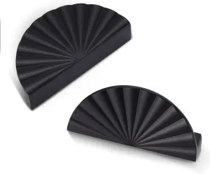 2 Pack 3 Inch (76mm) Matte Black Cabinet Pulls Cup Flat Drawer Handles Kitchen Cupboard Pull Bathroom Dresser Sunflower Handle Unique Hardware for Furniture Door Wardrobe Hardware TYH-MB-2