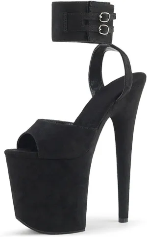 20CM Suede High Heel Sandals Round Toe Platform Stilettos Sexy Model Catwalk Art Test Training Etiquette Women's Shoes