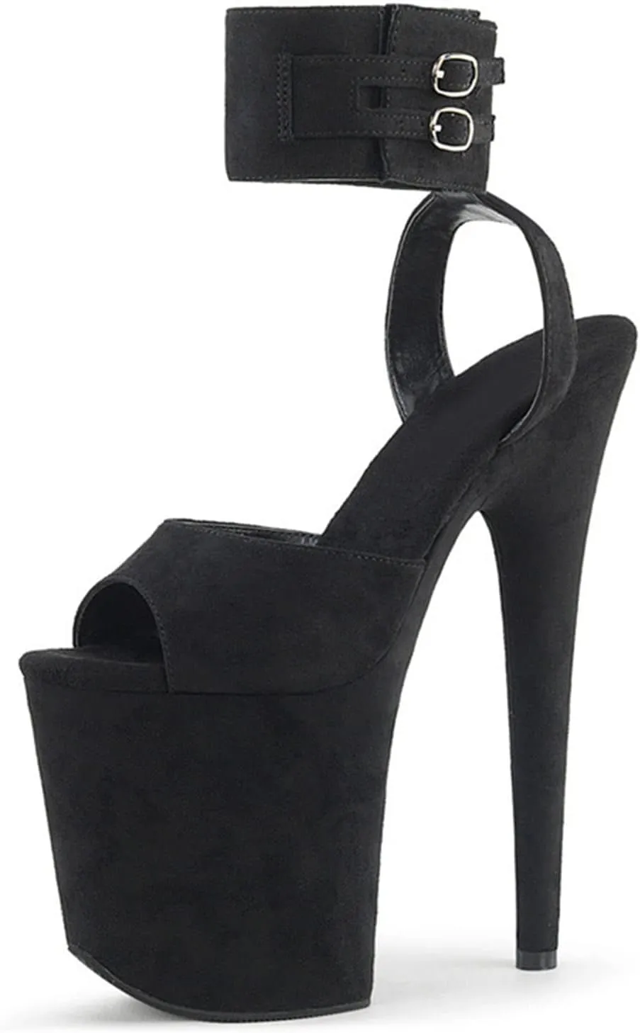 20CM Suede High Heel Sandals Round Toe Platform Stilettos Sexy Model Catwalk Art Test Training Etiquette Women's Shoes