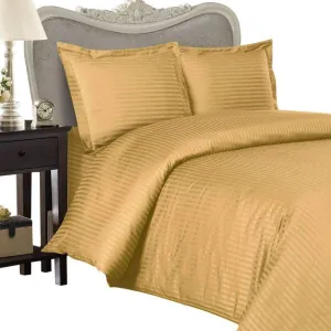 8PC ITALIAN 600TC Egyptian Cotton GOOSE DOWN COMFORTER Bed in a Bag - Sheet, Duvet - Full Gold St