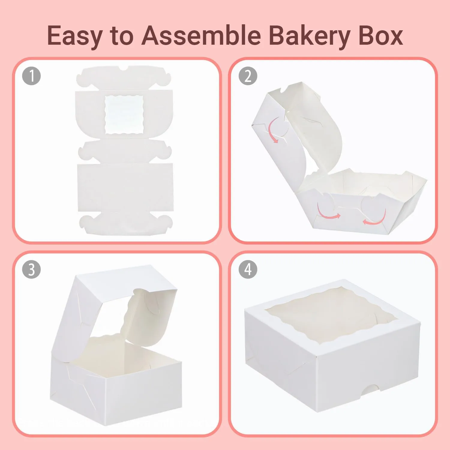 90 Pack White Bakery Boxes 4x4x2 Inches Cookies Boxes Mini Bundt Cake Boxes Pie Boxes Cinnamon Roll Treat Boxes Chocolate Truffle Boxes Party Wedding Favor