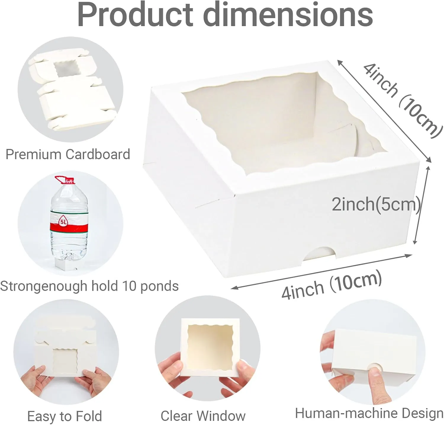 90 Pack White Bakery Boxes 4x4x2 Inches Cookies Boxes Mini Bundt Cake Boxes Pie Boxes Cinnamon Roll Treat Boxes Chocolate Truffle Boxes Party Wedding Favor