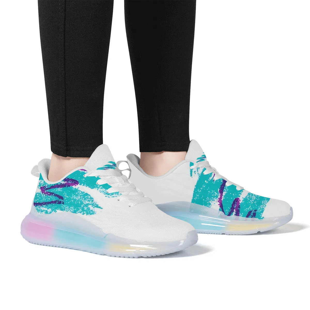 90s Jazz Solo Cup Pattern Women's Rainbow Atmospheric Cushion Running Shoes