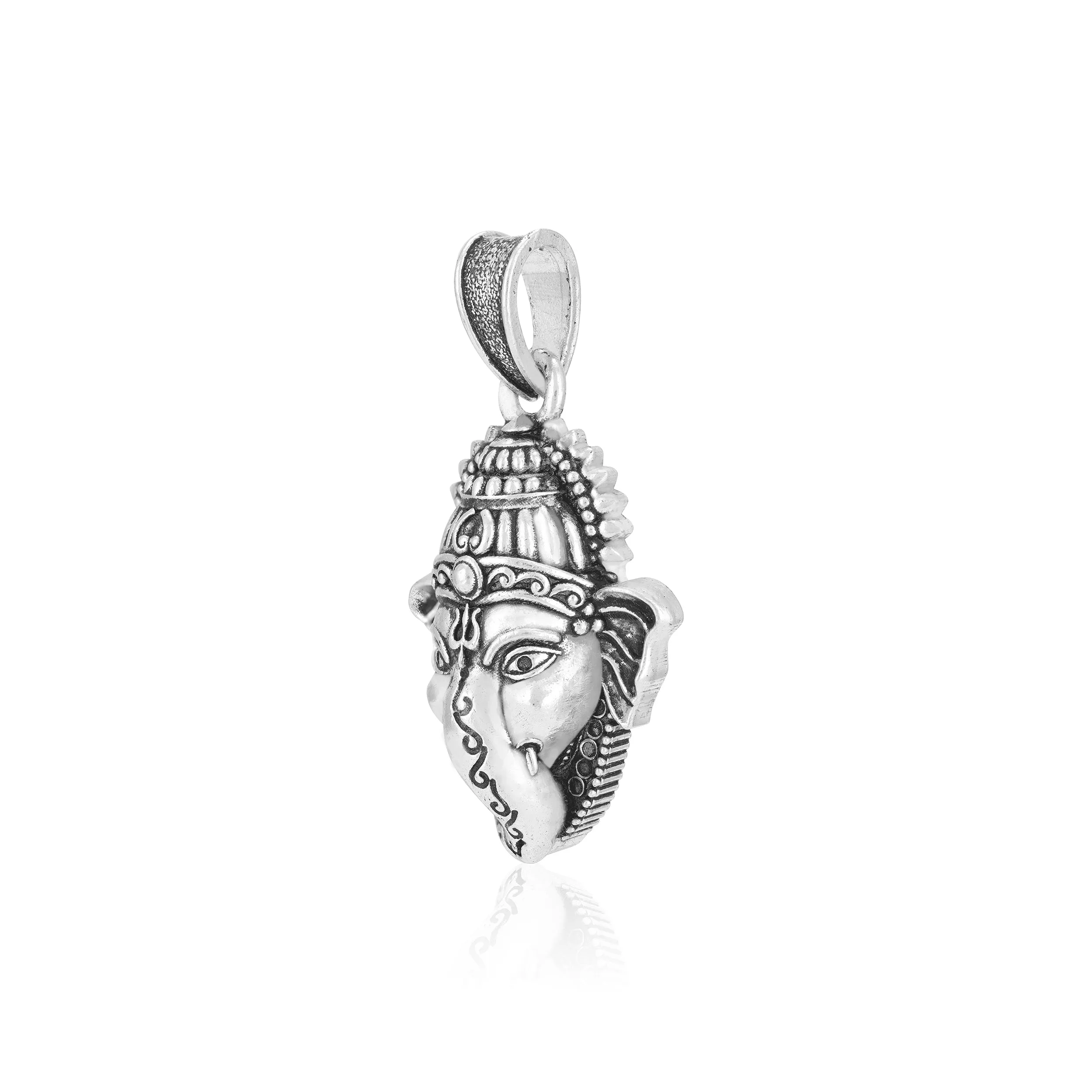 925 Sterling Silver Ganesha Face Oxidised Pendants for Men & Women