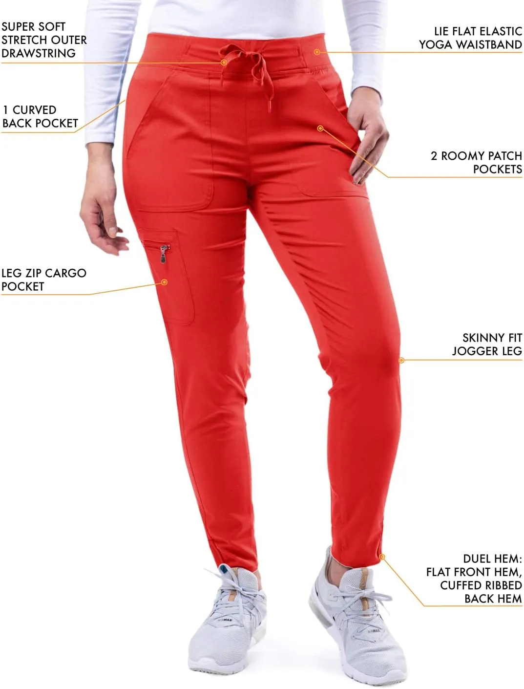 Adar Pro Scrubs for Women - Ultimate Yoga Jogger Scrub Pants