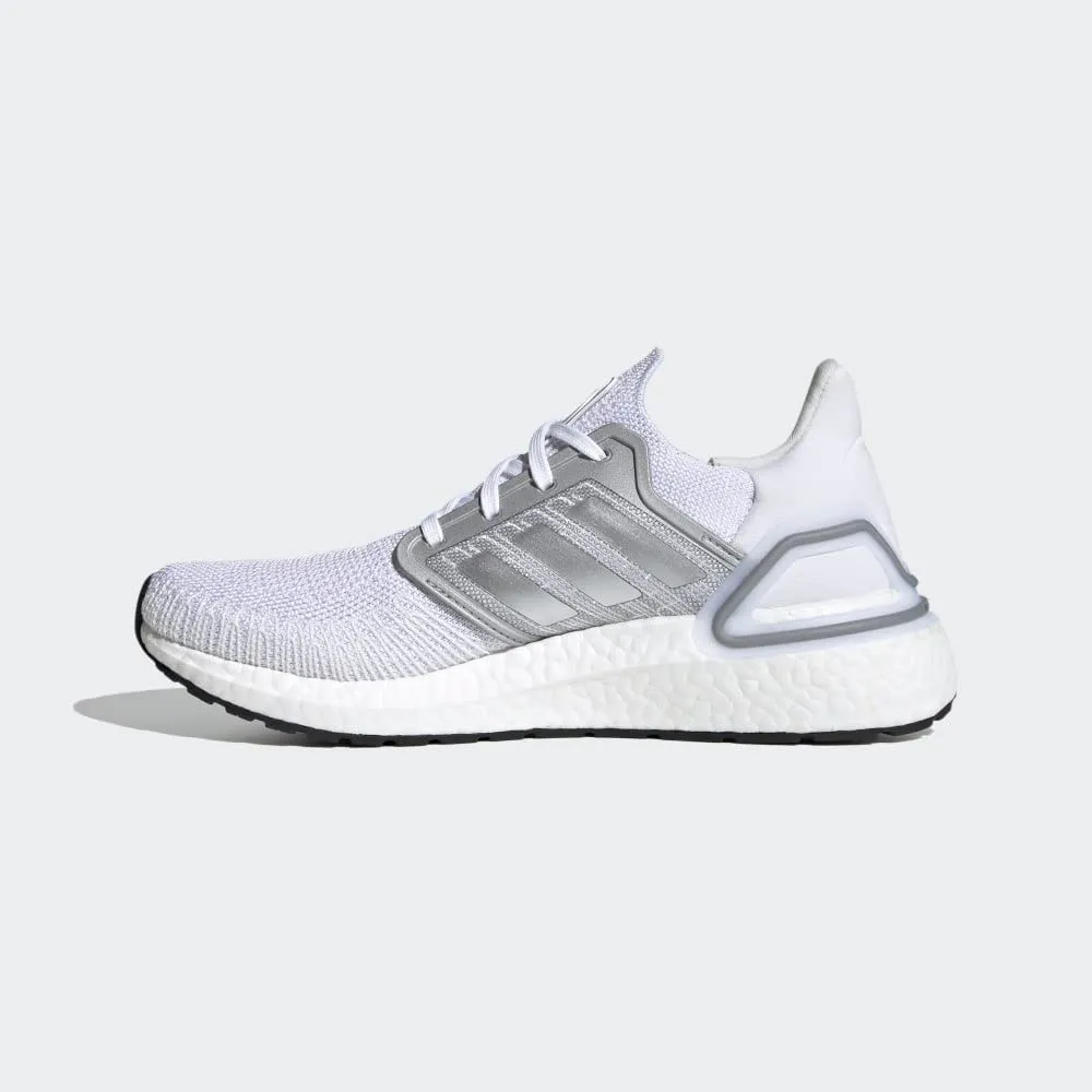 adidas Women's Ultraboost 20 Sb Running Shoe 6.5 White/Silver Metallic/Fresh Candy