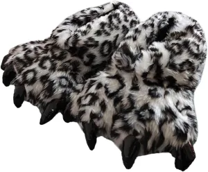 Adult Unisex Leopard Claw Slippers - Comfortable Warm Animal Slippers