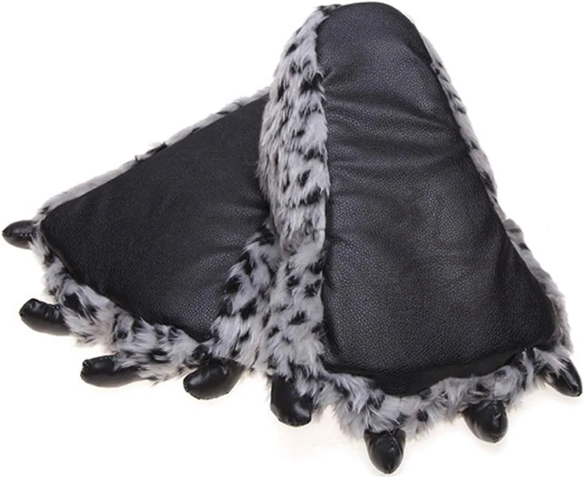 Adult Unisex Leopard Claw Slippers - Comfortable Warm Animal Slippers