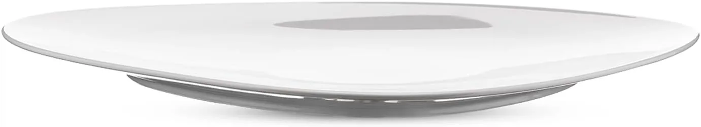 Alessi Colombina 12-1/4-Inch by 10-3/4-Inch Flat Plate, White Porcelain, Set of 6