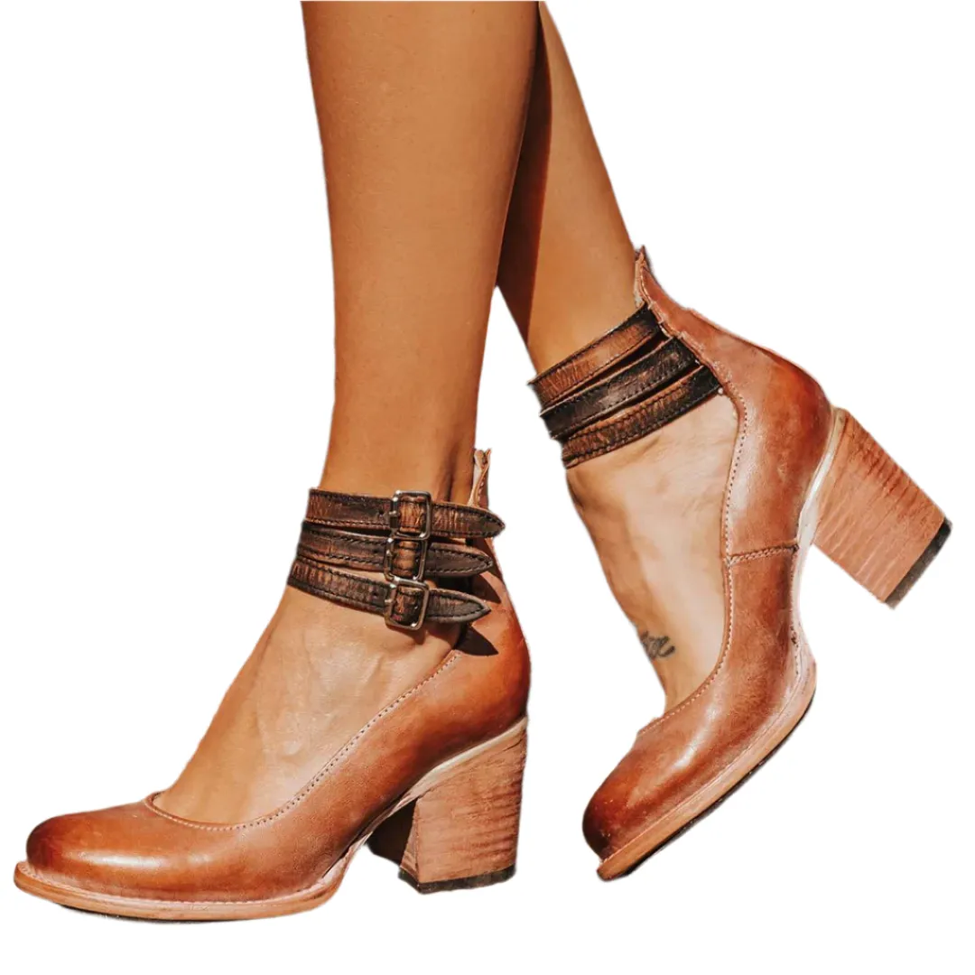 Alliah - Stylish Stilettos with Square Heel and Ankle Straps