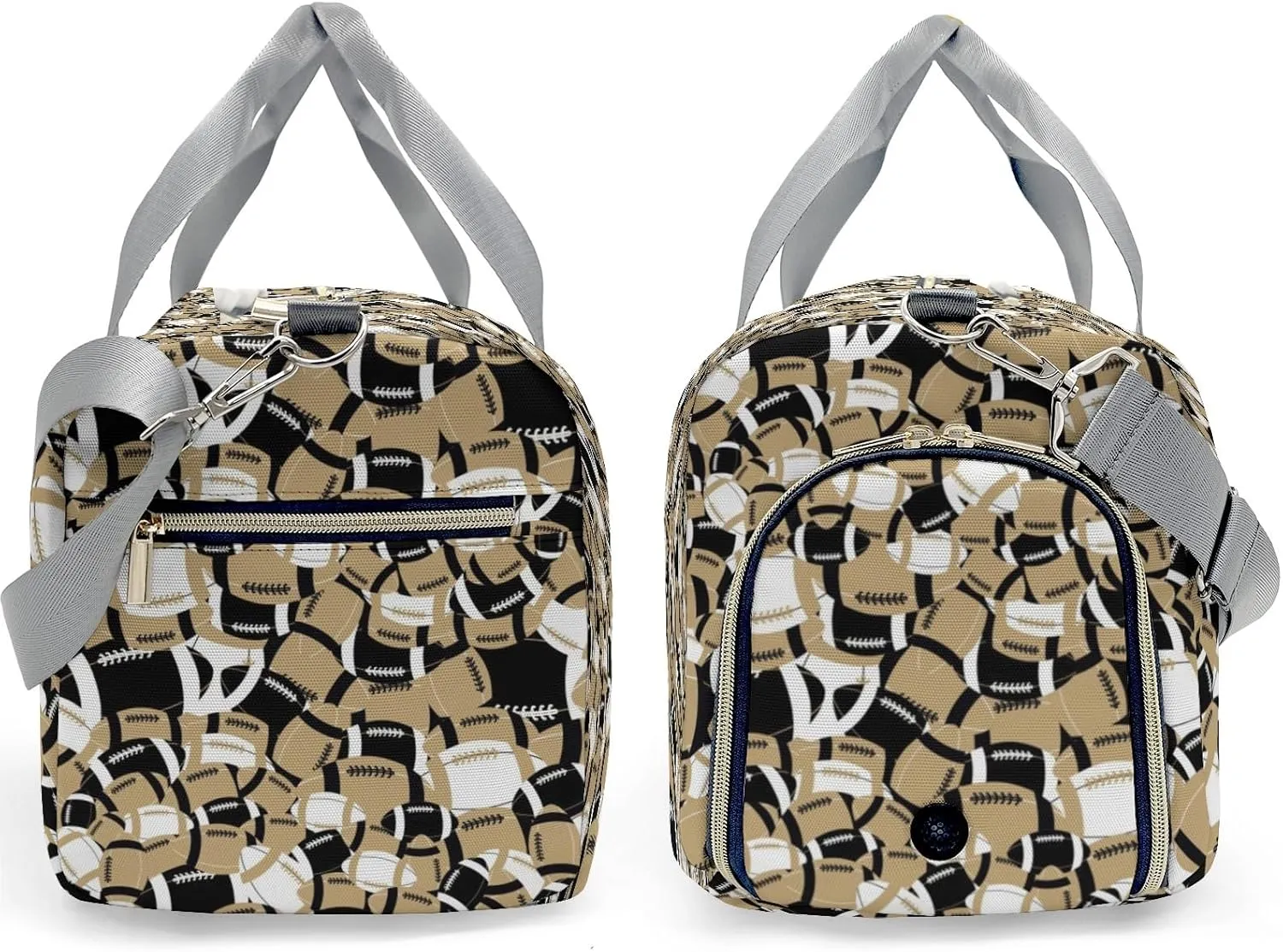 American Football Khaki Brown Waterproof Duffel Bag Gym Dance Sport Perform Training Travel Bag for Teens Adults Women Men