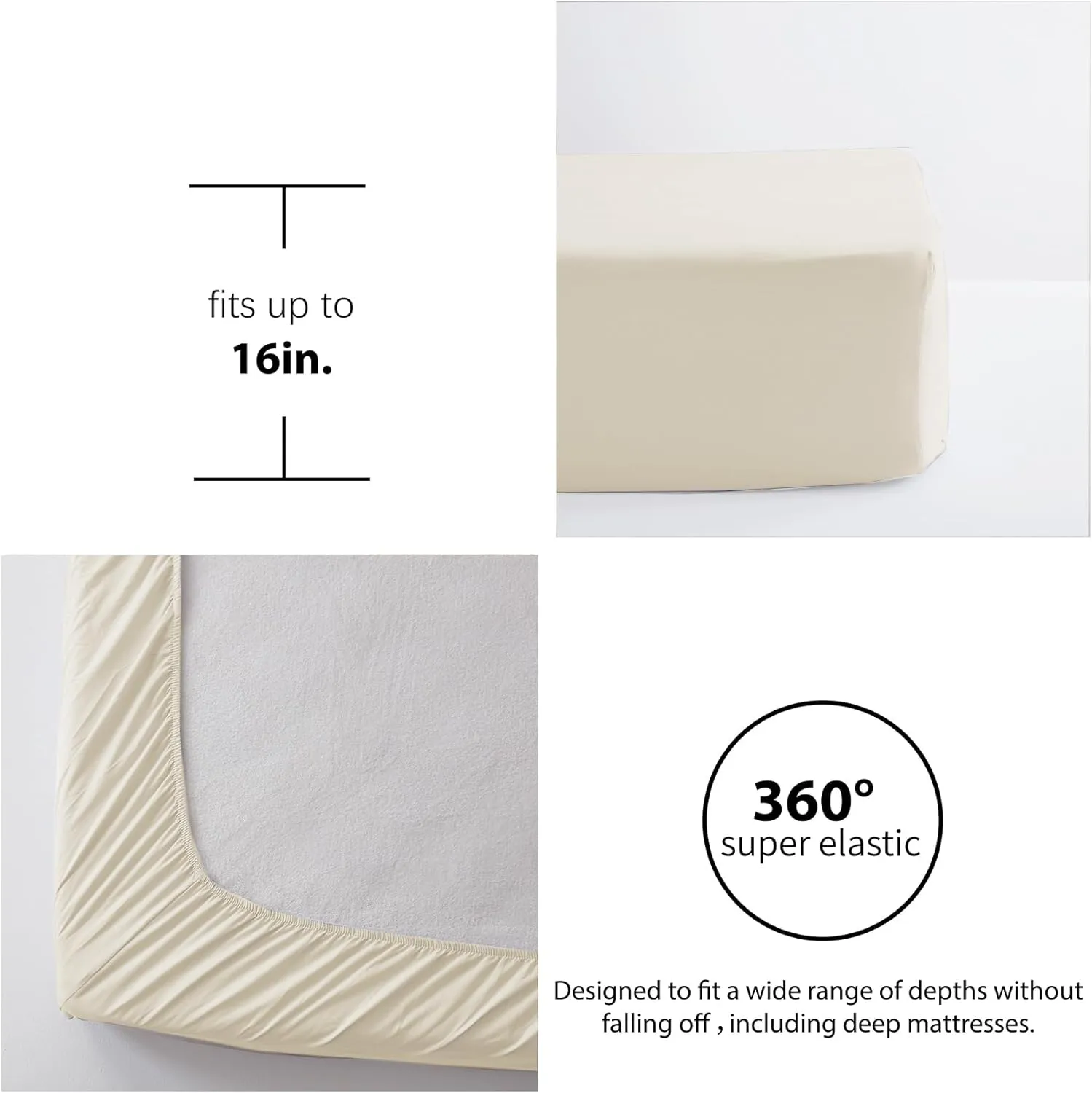 Anluoer Queen Comforter Set 7 Piece, Cream Bed in a Bag with Sheets, All Season Ruffle Shabby Chic Bedding Sets with 1 Comforter, 2 Pillow Shams, 2 Pillowcases, 1 Flat Sheet, 1 Fitted Sheet