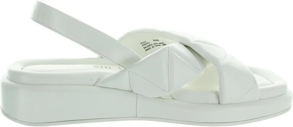 Anne Klein Womens Air Quilted Faux Leather Slingback Sandals