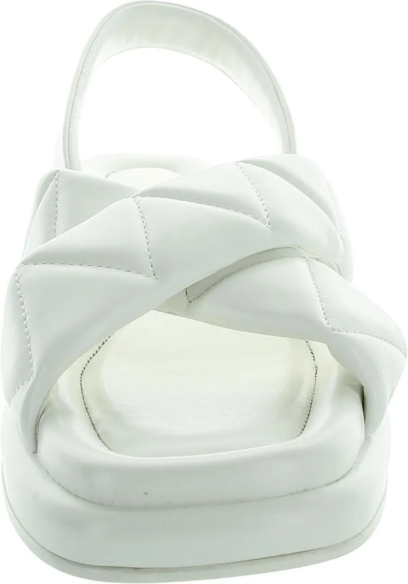 Anne Klein Womens Air Quilted Faux Leather Slingback Sandals