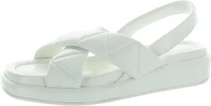 Anne Klein Womens Air Quilted Faux Leather Slingback Sandals