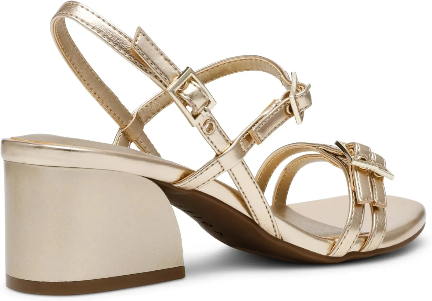Anne Klein Womens Buckle Faux Leather Heels
