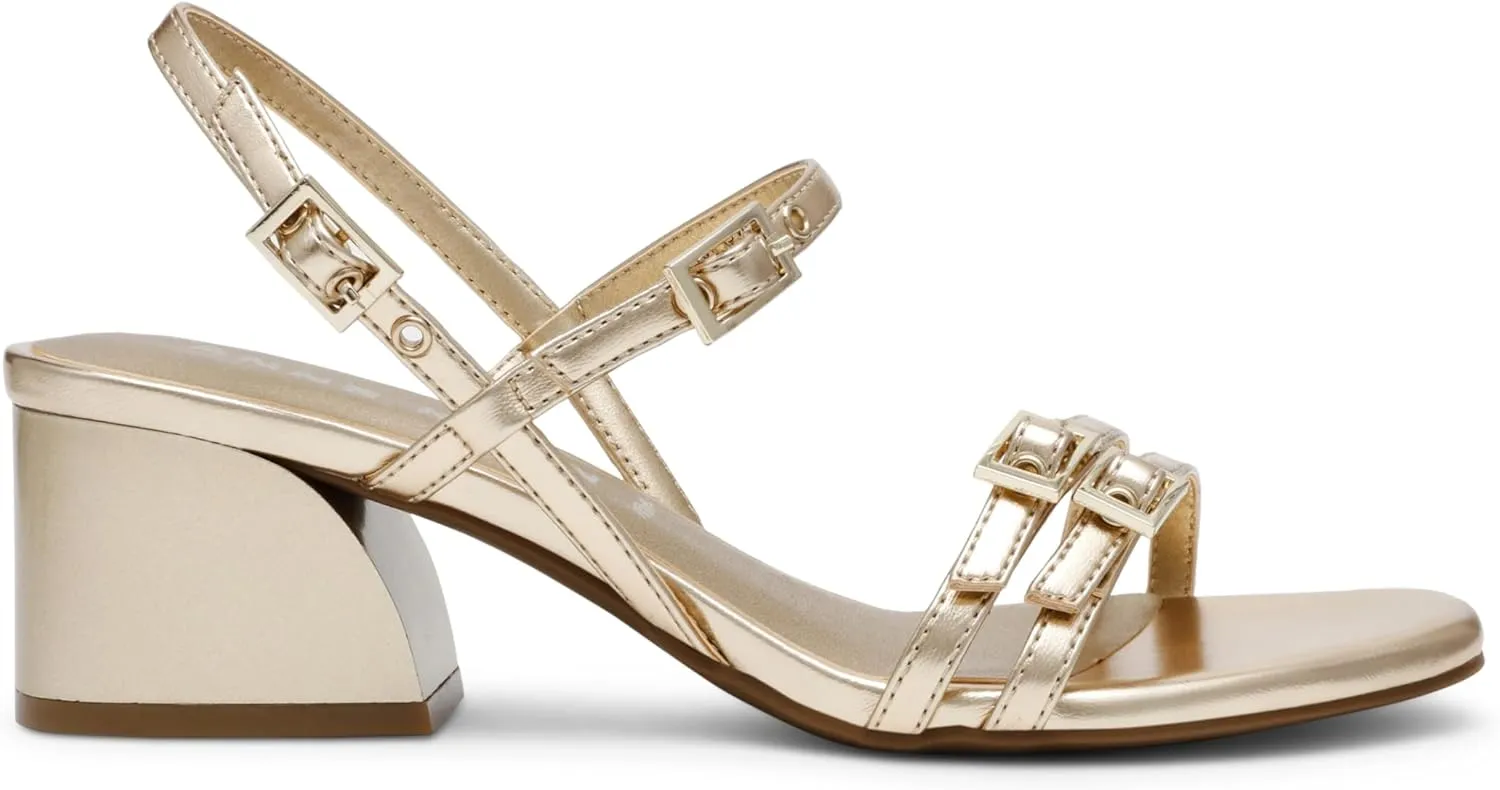 Anne Klein Womens Buckle Faux Leather Heels