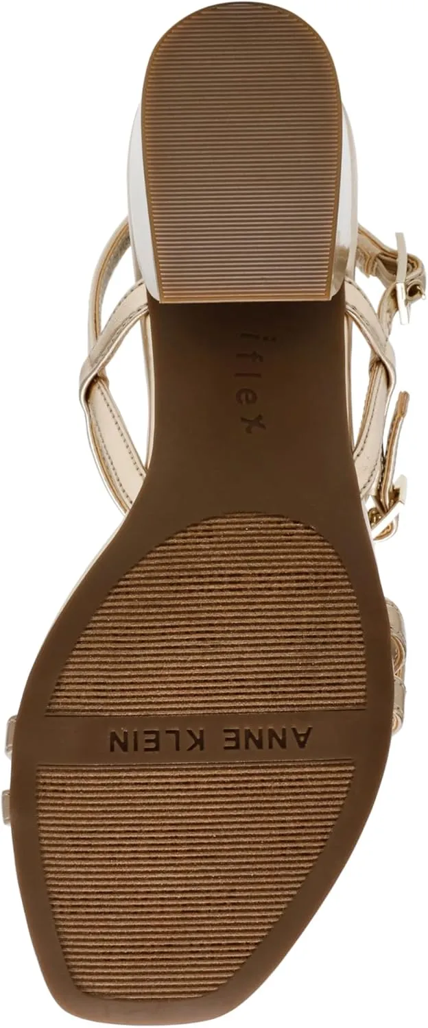 Anne Klein Womens Buckle Faux Leather Heels