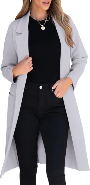 ANRABESS Women Cardigan Sweater Jackets Open Front Thick Knit Oversized Blazer Coatigan 2025 Fall Winter Long Coats Outwear