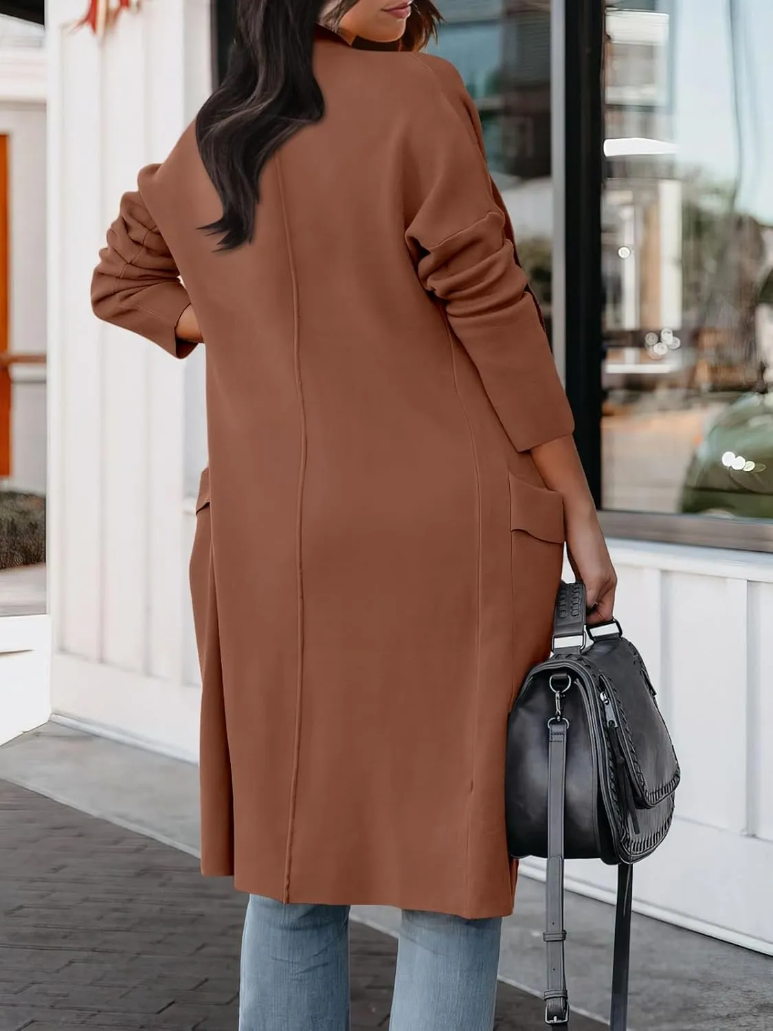 ANRABESS Women's Long Cardigan Sweater 2025 Spring Fashion Casual Oversized Knit Open Front Coatigan Jacket Coat Outfits