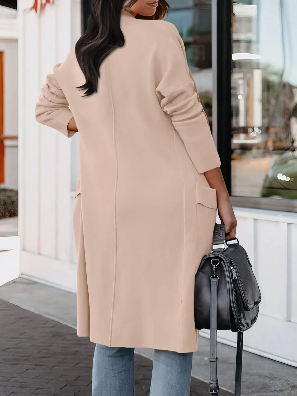 ANRABESS Women's Long Cardigan Sweater 2025 Spring Fashion Casual Oversized Knit Open Front Coatigan Jacket Coat Outfits