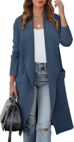 ANRABESS Women's Long Cardigan Sweater 2025 Spring Fashion Casual Oversized Knit Open Front Coatigan Jacket Coat Outfits