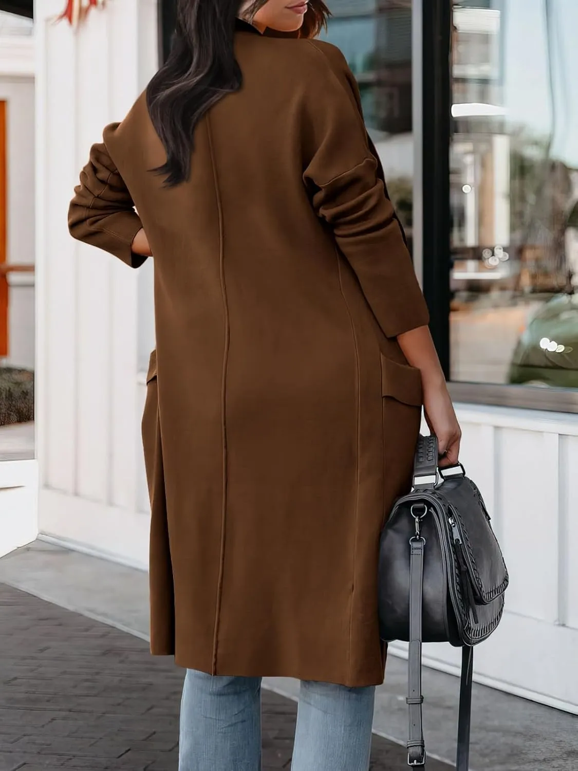 ANRABESS Women's Long Cardigan Sweater 2025 Spring Fashion Casual Oversized Knit Open Front Coatigan Jacket Coat Outfits