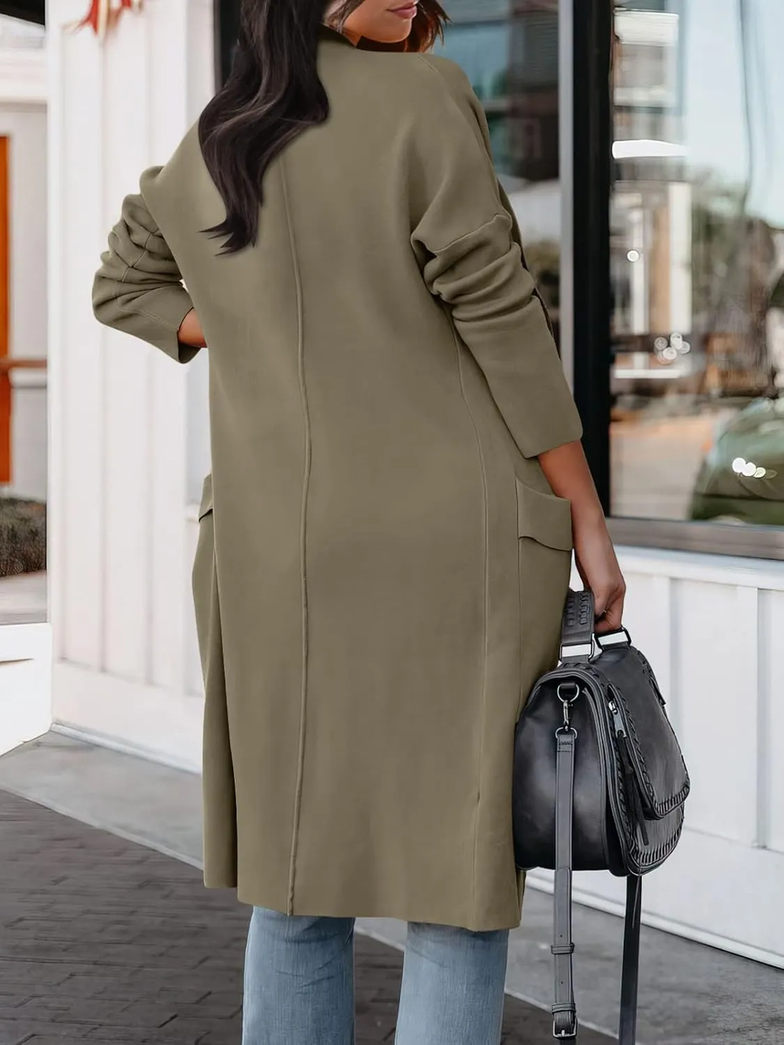 ANRABESS Women's Long Cardigan Sweater 2025 Spring Fashion Casual Oversized Knit Open Front Coatigan Jacket Coat Outfits