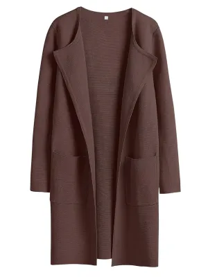ANRABESS Women's Open Front Knit Lightweight Cardigan Casual Long Coatigan Sweater Lady Jacket Coat 2025 Fall Outerwear