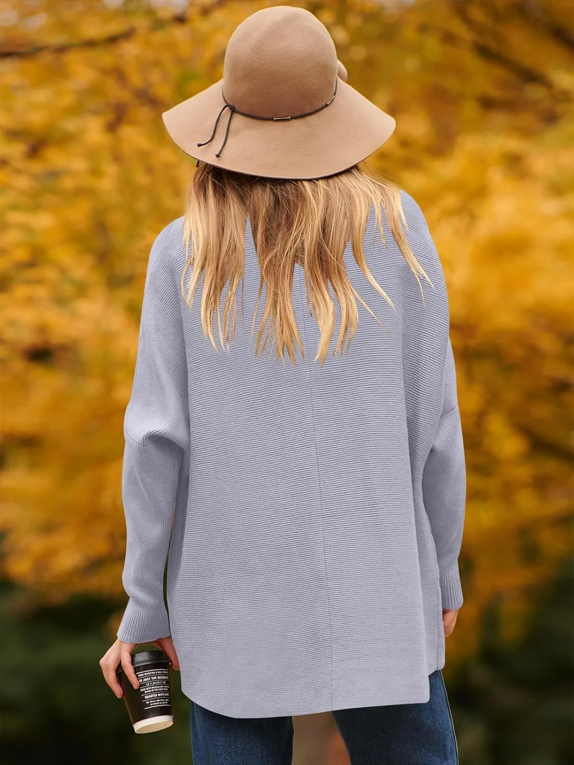 ANRABESS Womens Oversized Turtleneck Batwing Long Sleeve Casual Cozy Baggy Knit Pullover Tunic Sweater 2024 Fall Outfits
