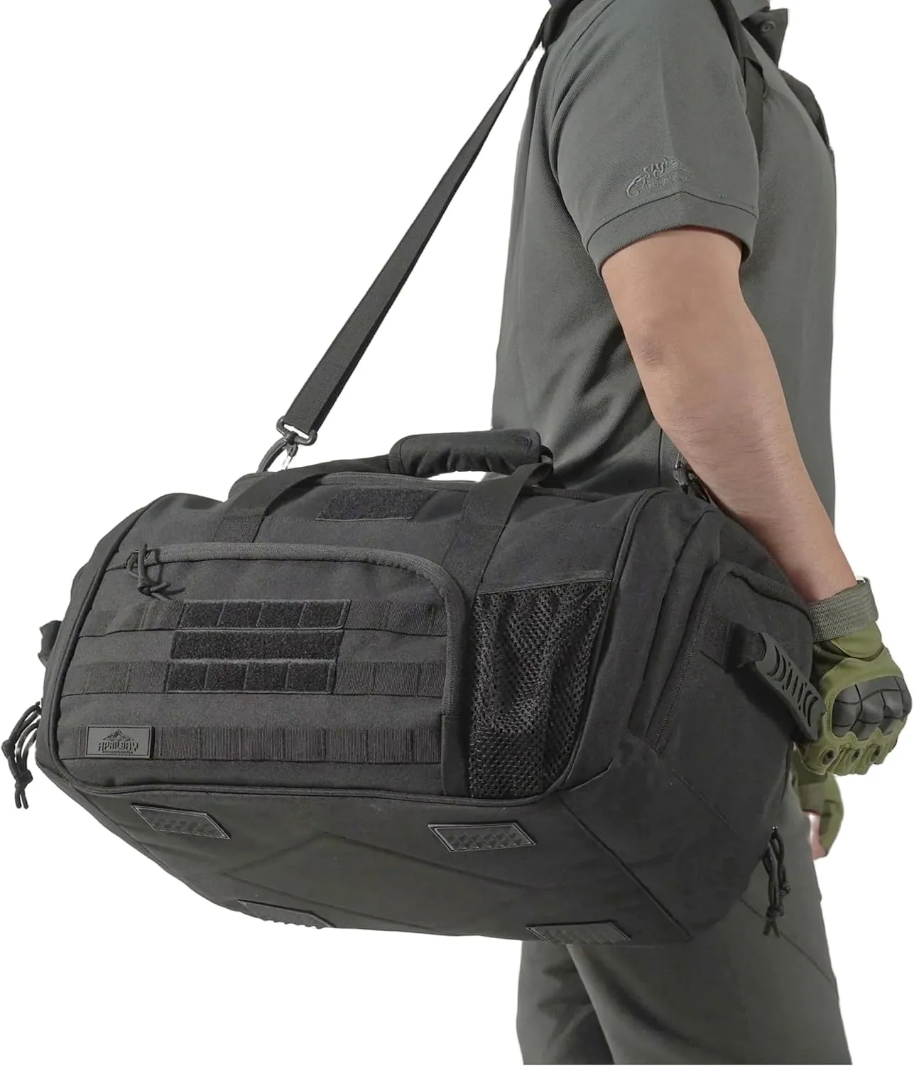 APRlLBAY Gym Bag Large Size 43L Training Bag Traveling With Luggage Strap Equipment Bag Tactical Military Duffel for Men&Women Basketball Football Weekender,Sports Bag Sturdy (Jet Black)