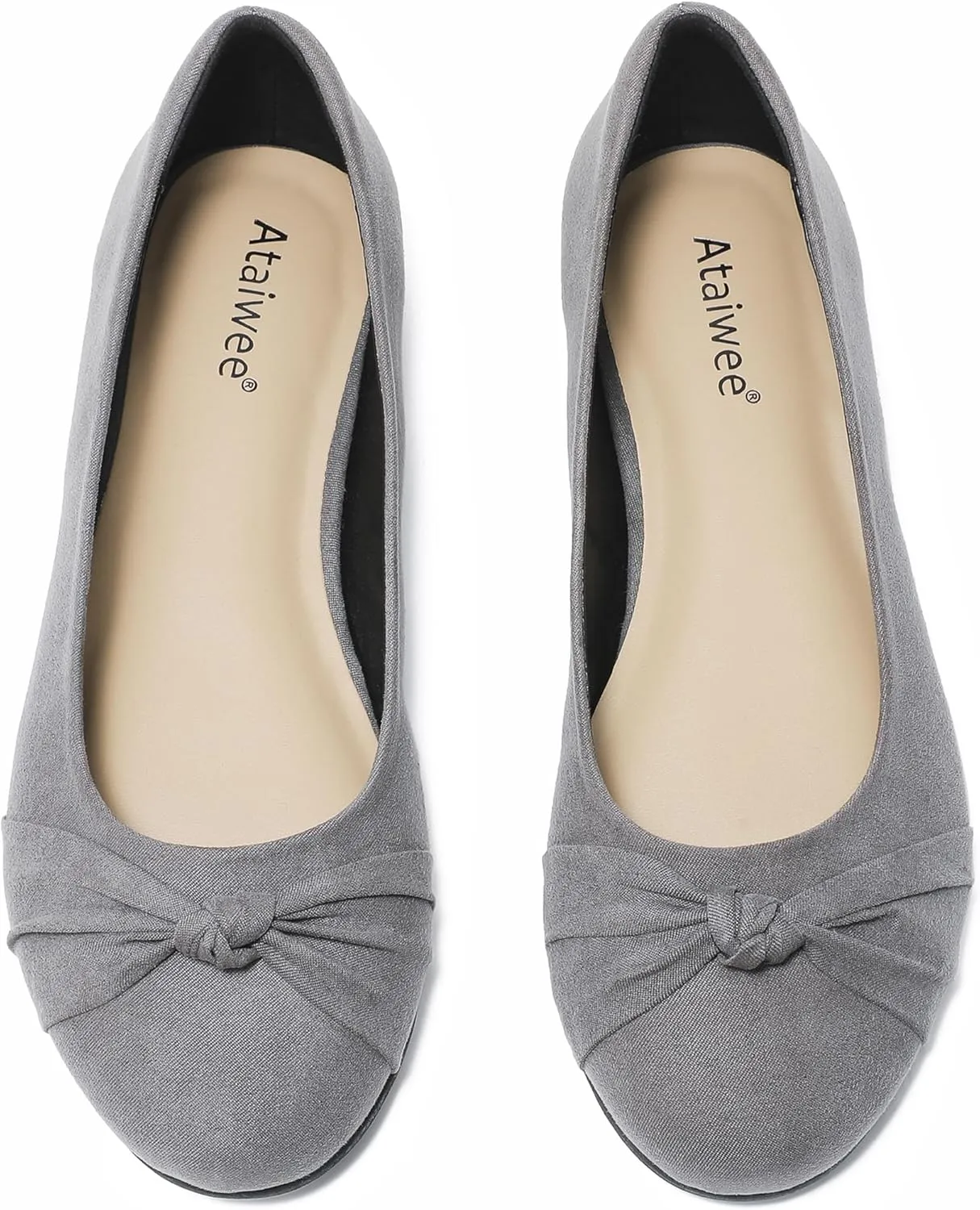 Ataiwee Women's Wide Width Flats Shoes - Ladies Cute and Comfortable Dress Ballet Shoes.