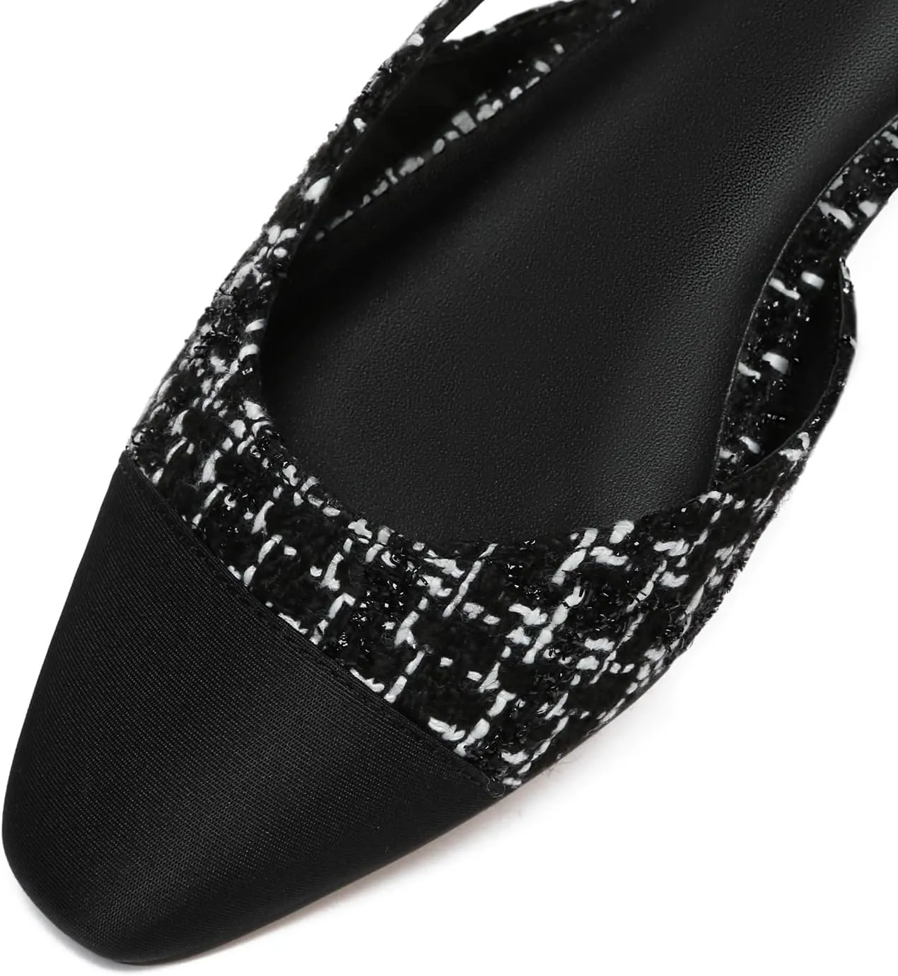 Athlefit Slingback Flats for Women Square Pointed Toe Two Toned Flats Wedding Pumps for Women