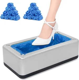 Automatic Shoe Covers Dispenser,200 Pcs Shoe Cover Indoors Disposable,Booties for Portable Machine Fits One Size,Shoes Cover Protect Floor for House, Office, Silver